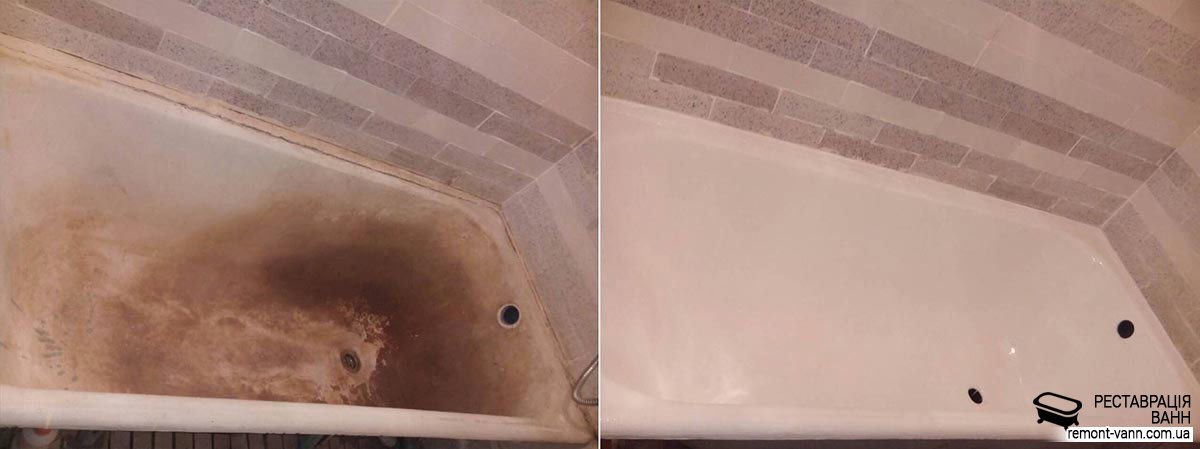 фото ржаваой ванны и как ее отреставрировали в Киеве