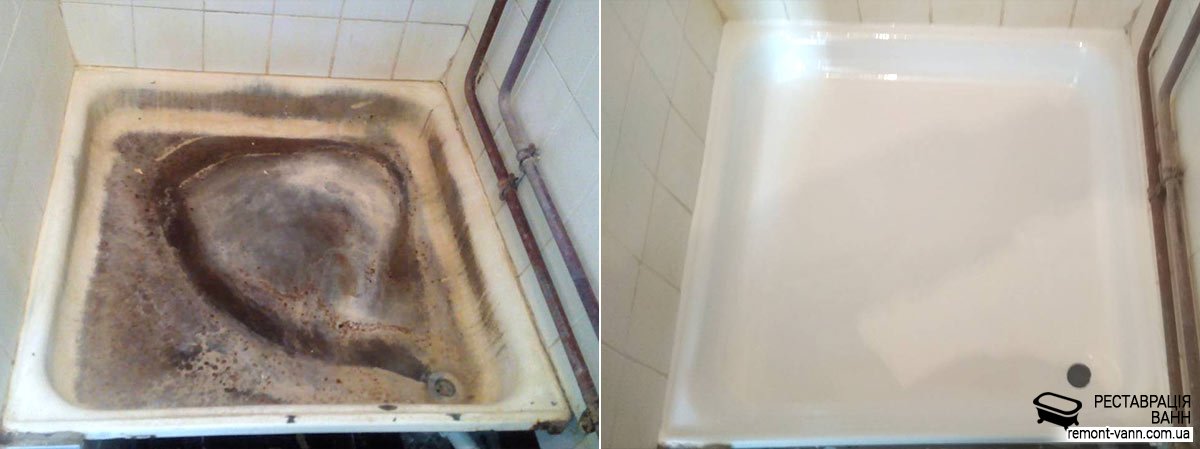 Фото реставрации душевого поддона